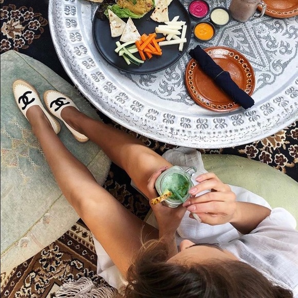 🚫SOLD! CHANEL IVORY LAMBSKIN LEATHER ESPADRILLES - Picture 13 of 13